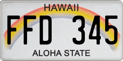 HI license plate FFD345