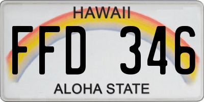 HI license plate FFD346