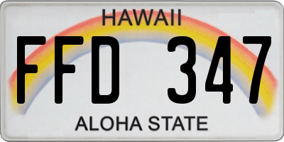HI license plate FFD347