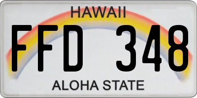 HI license plate FFD348