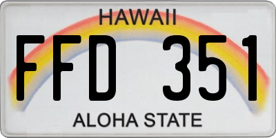 HI license plate FFD351