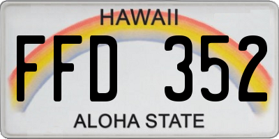 HI license plate FFD352