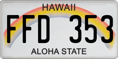 HI license plate FFD353