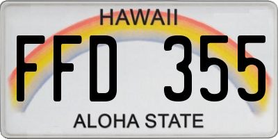 HI license plate FFD355