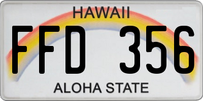 HI license plate FFD356