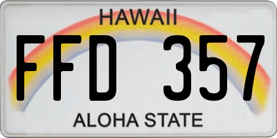 HI license plate FFD357