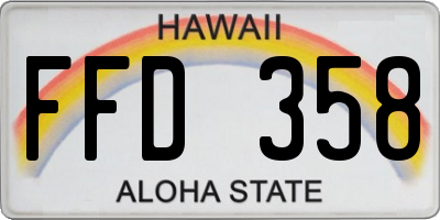 HI license plate FFD358