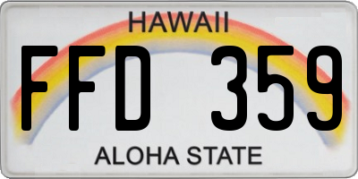 HI license plate FFD359