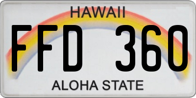 HI license plate FFD360