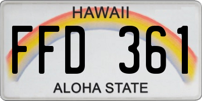 HI license plate FFD361