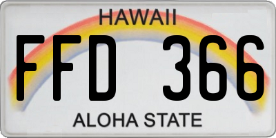 HI license plate FFD366