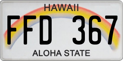 HI license plate FFD367