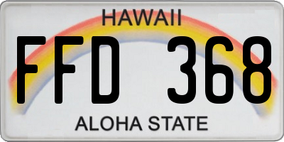 HI license plate FFD368