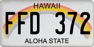 HI license plate FFD372