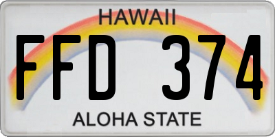 HI license plate FFD374