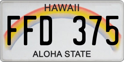 HI license plate FFD375