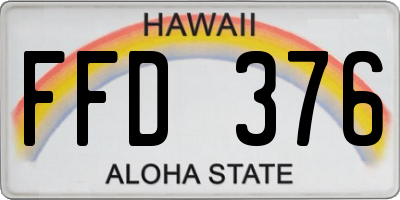 HI license plate FFD376