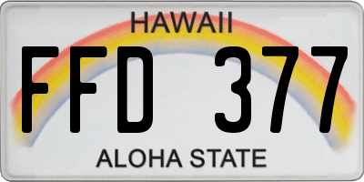 HI license plate FFD377