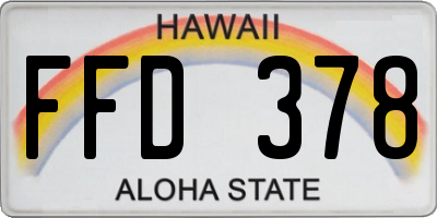 HI license plate FFD378