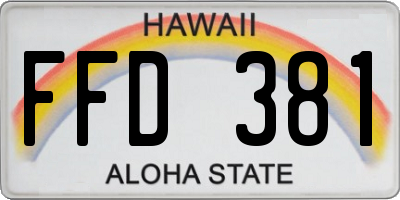 HI license plate FFD381
