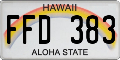 HI license plate FFD383