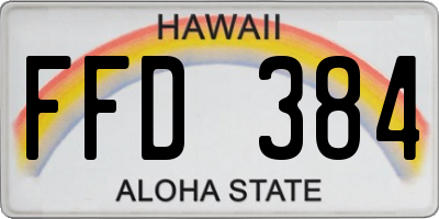 HI license plate FFD384
