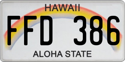 HI license plate FFD386