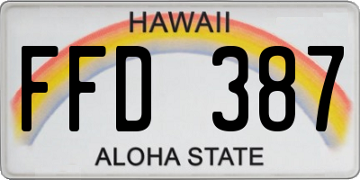 HI license plate FFD387