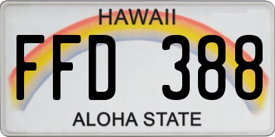 HI license plate FFD388
