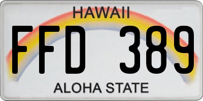 HI license plate FFD389