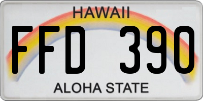 HI license plate FFD390
