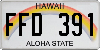 HI license plate FFD391