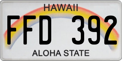 HI license plate FFD392