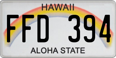 HI license plate FFD394