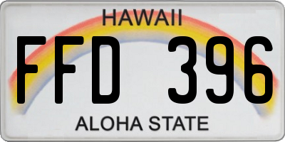 HI license plate FFD396