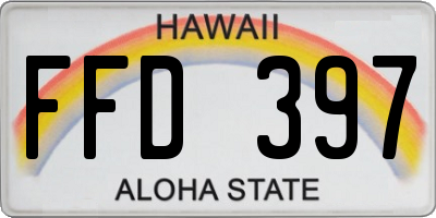 HI license plate FFD397