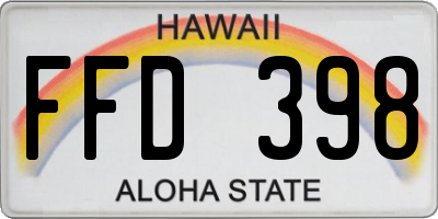 HI license plate FFD398