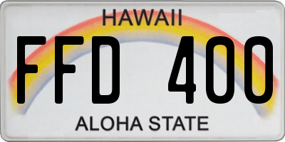 HI license plate FFD400