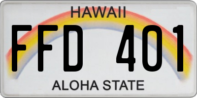 HI license plate FFD401