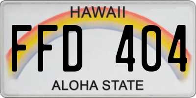 HI license plate FFD404