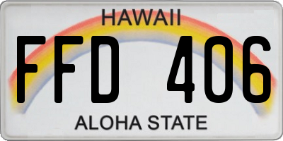 HI license plate FFD406