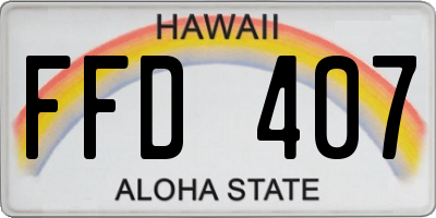 HI license plate FFD407
