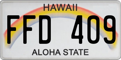 HI license plate FFD409