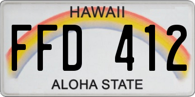 HI license plate FFD412