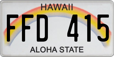 HI license plate FFD415