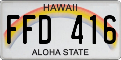 HI license plate FFD416