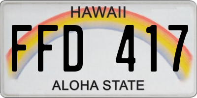 HI license plate FFD417