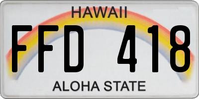 HI license plate FFD418