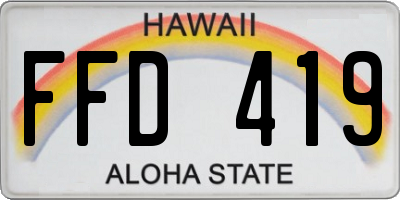 HI license plate FFD419