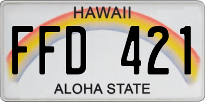 HI license plate FFD421
